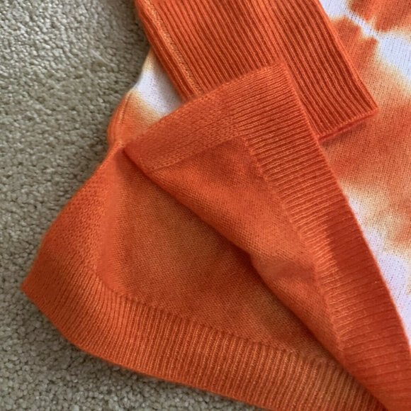 J crew Tie Dye Cashmere Sweater Orange Printed XS - Picture 2 of 10